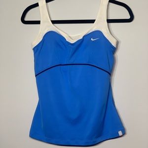 Nike Drifit Tennis Tank Workout Top Blue White M